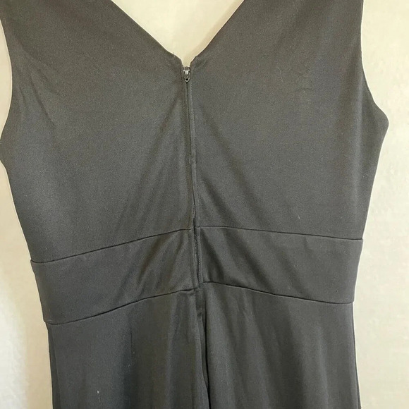 Vintage 70s R&K Knits Women's Gown - Maxi Black Pleated Formal Party Dress - Picture 8 of 9